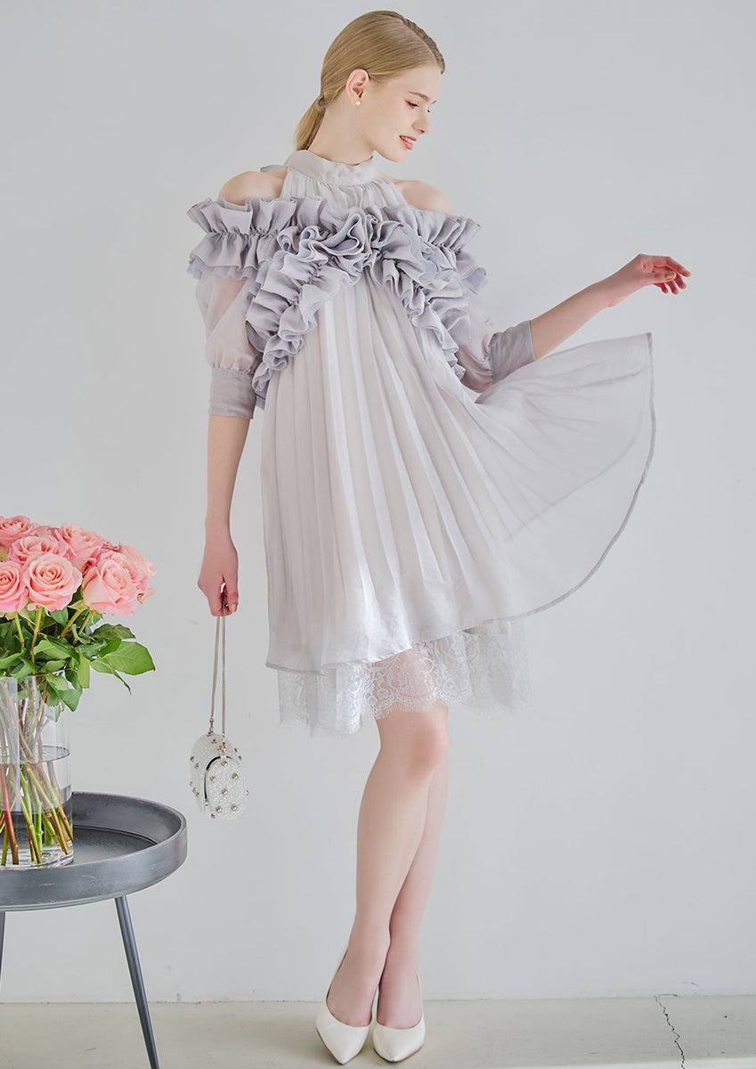 Frill bolero pleats dress – Riu
