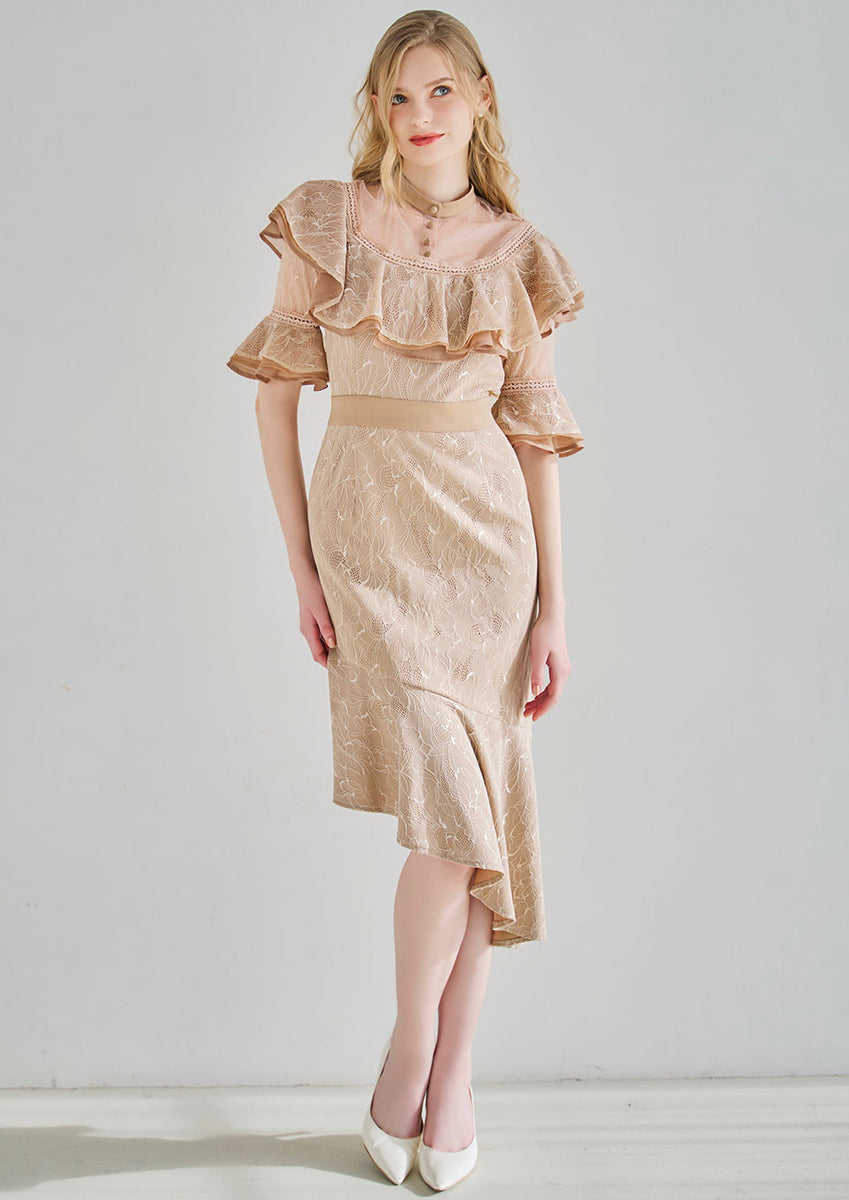 Lace asymmetry hem dress – Riu 