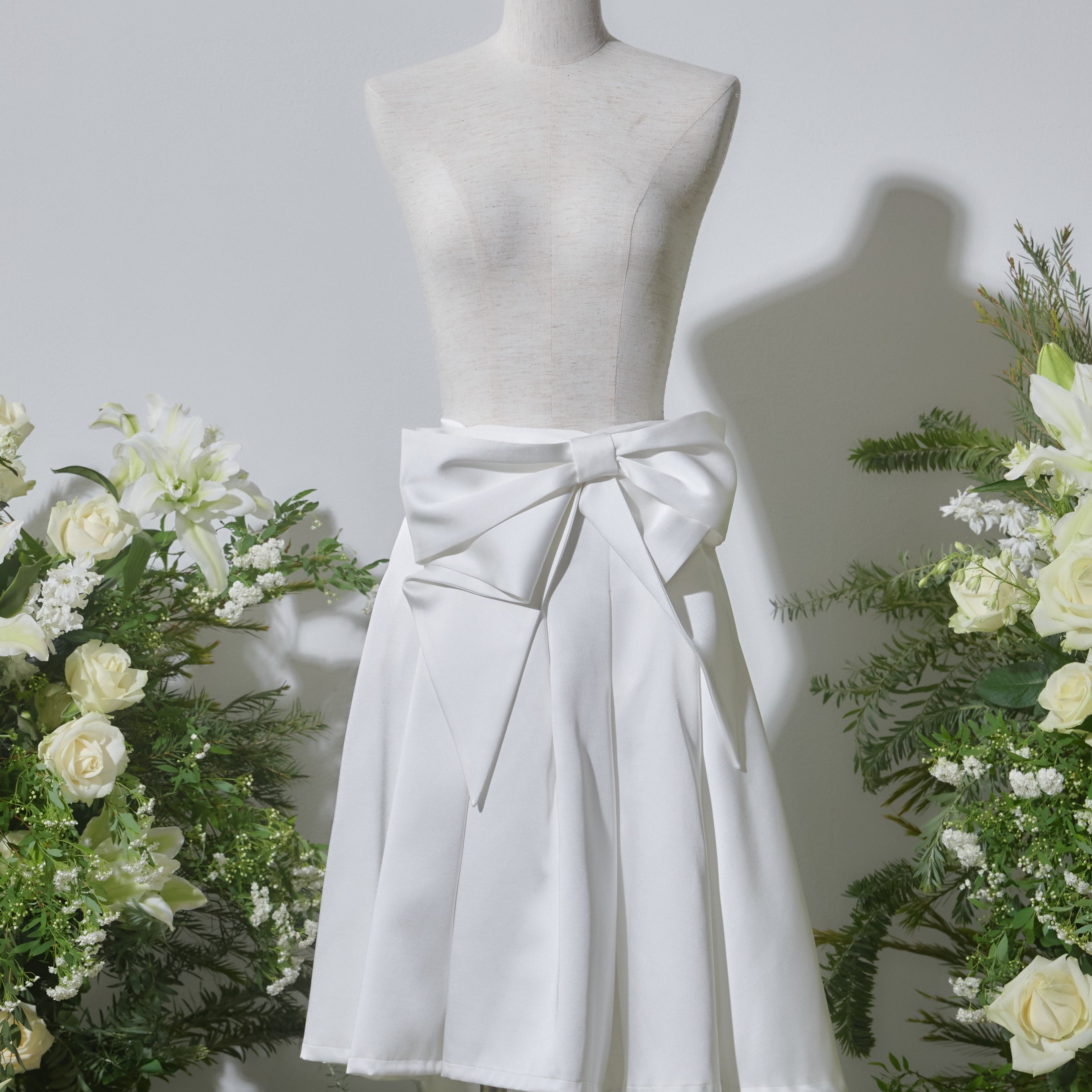 Drape Ribbon Flare Skirt