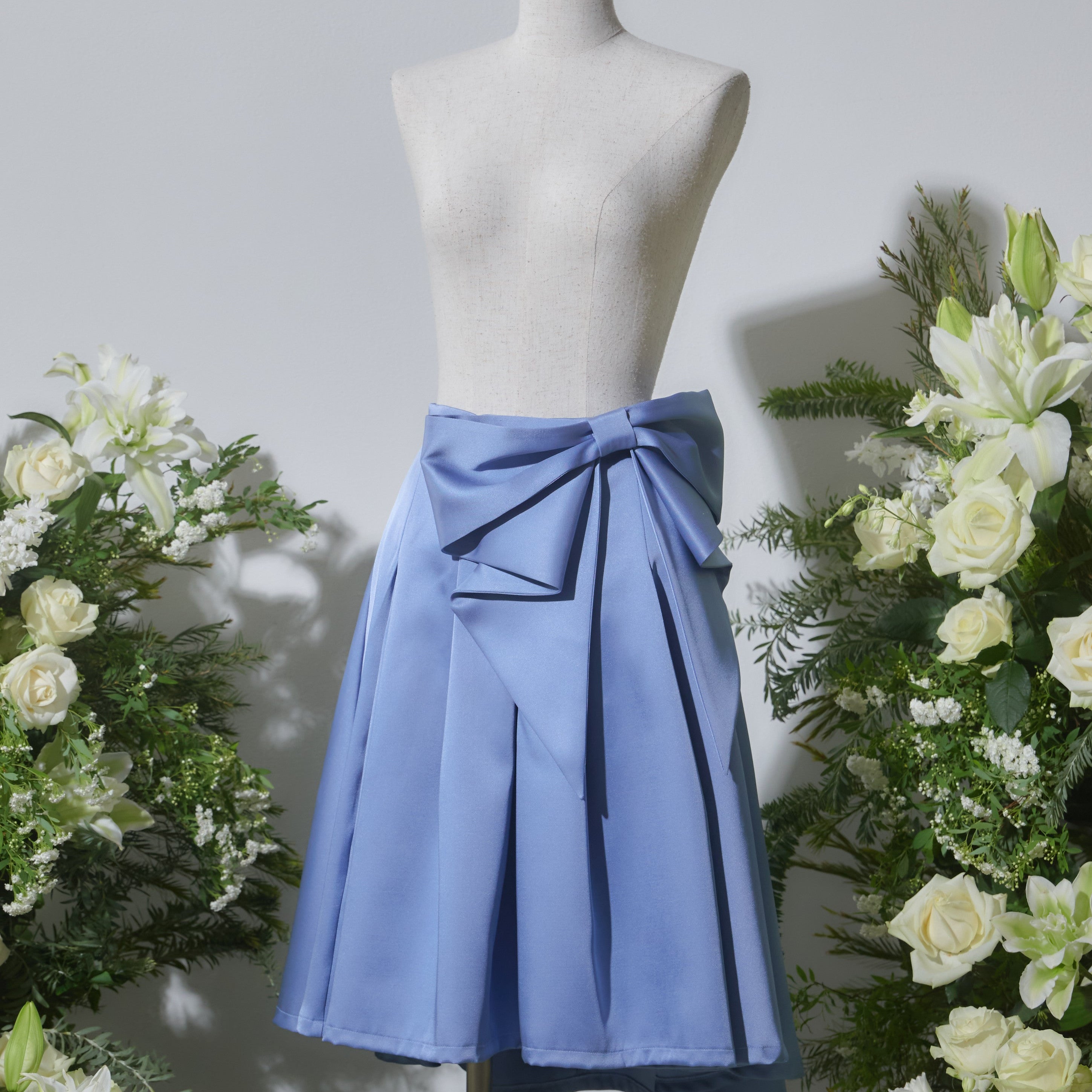 Drape Ribbon Flare Skirt