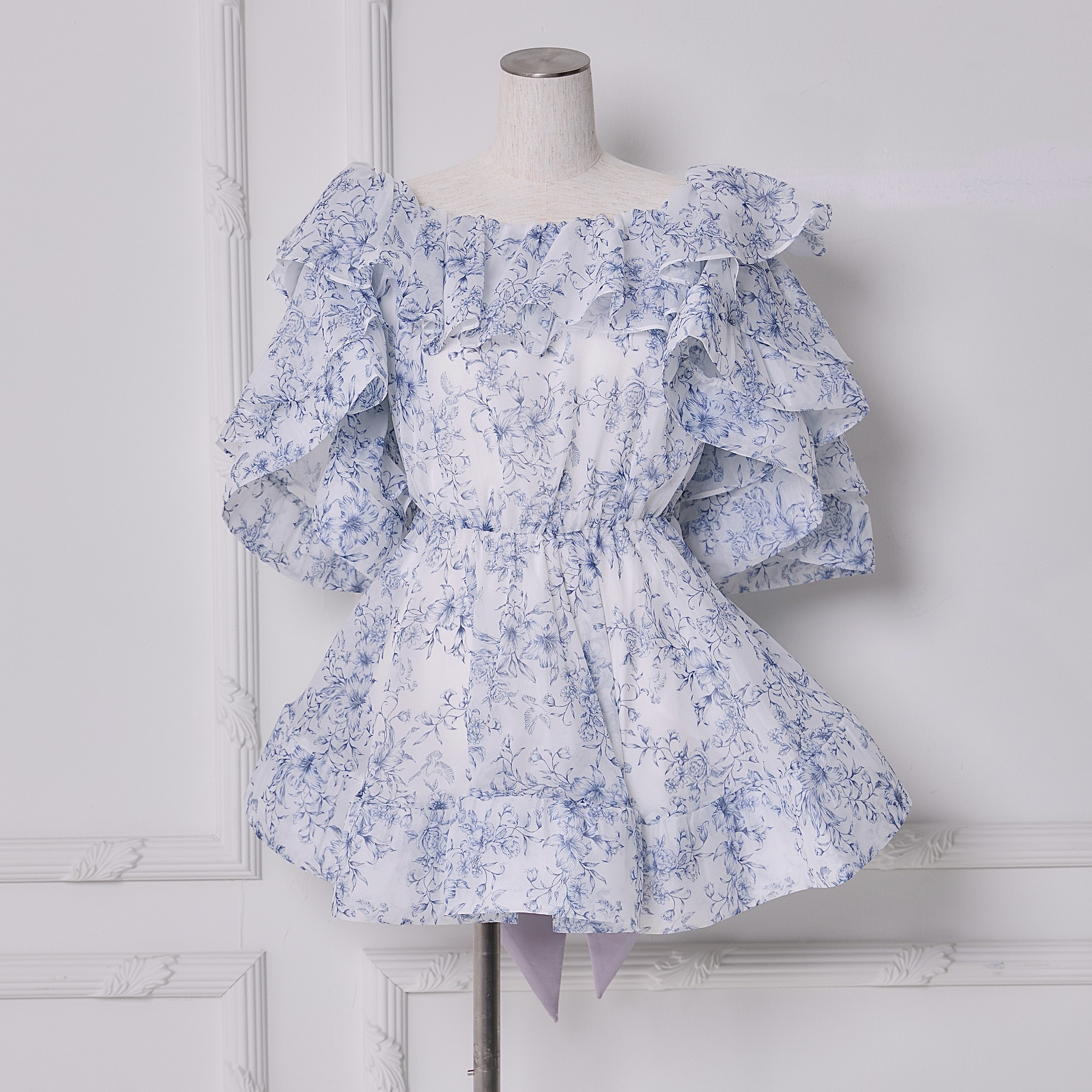 Toile de Jouy Ruffle Tops