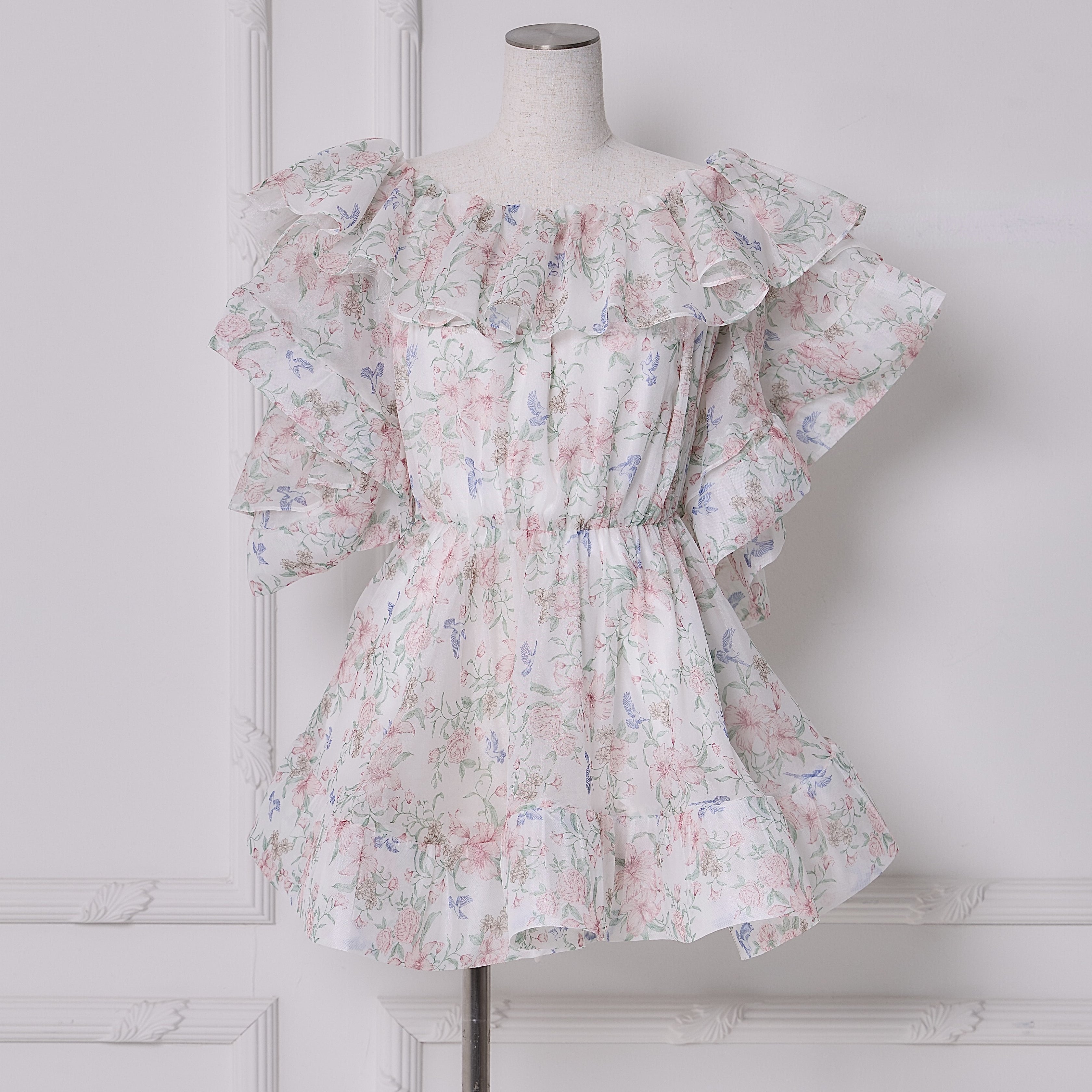 Toile de Jouy Ruffle Tops