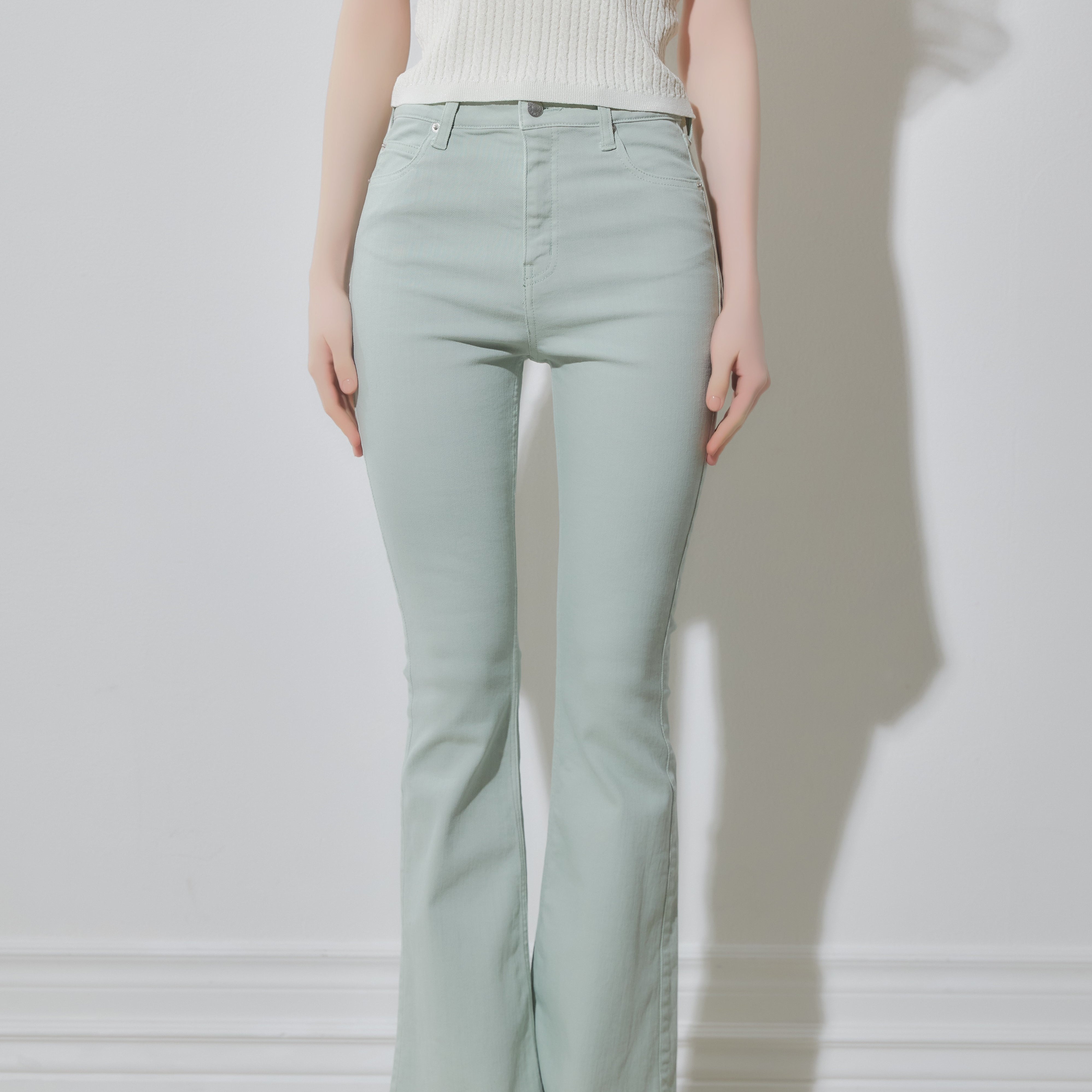 Stretch flare denim pants