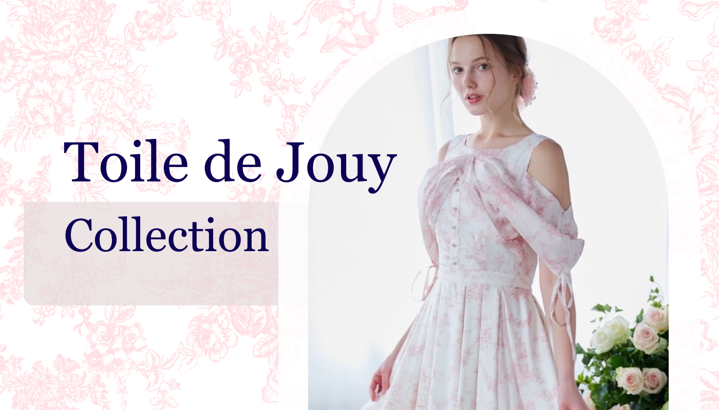 Riu Twist ribbon Toile de Jouy dress ピンク Toile de Jouy Collection – Riu