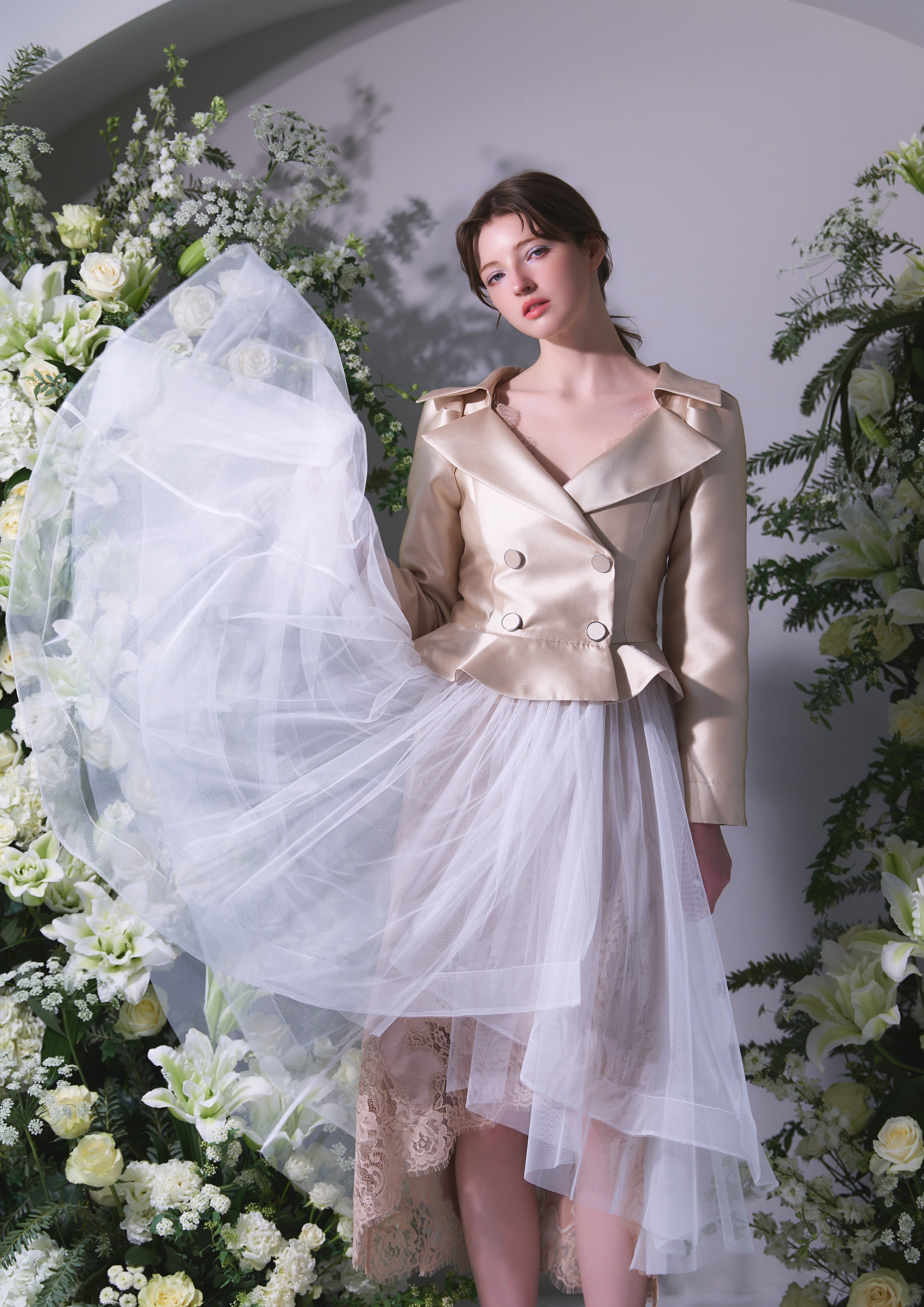 Riu リウ　Rちゃん　ホワイト ダウンジャケット ファー　FREE SIZE Riuオンラインショップ