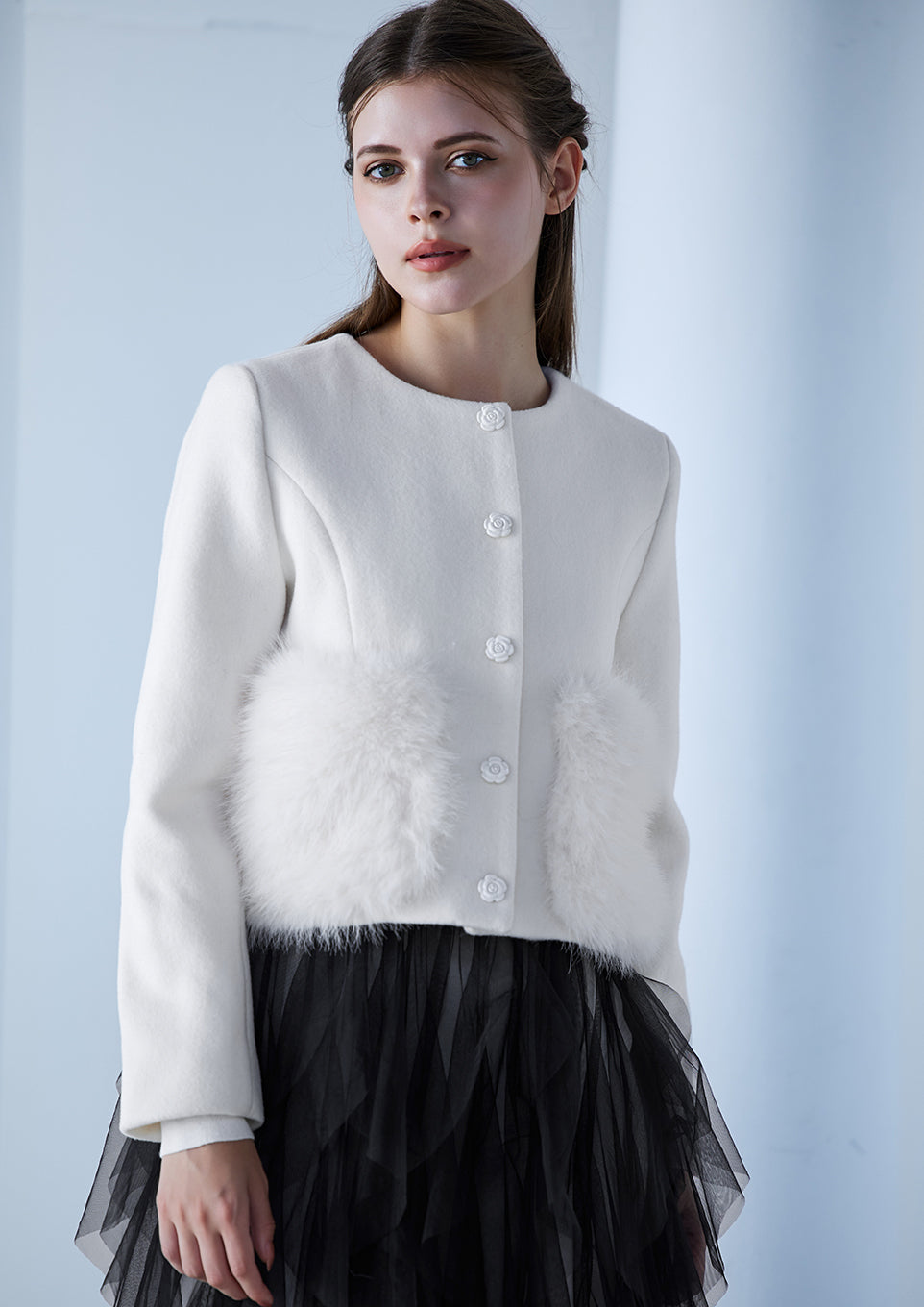 Riu Rose no collar jacket ピンク Riu Rose no collar jacket ピンク Rose no collar jacket – Riu