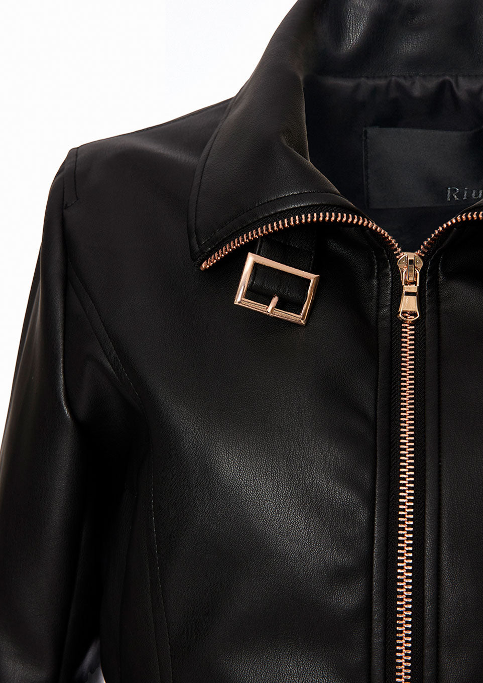 Riu riu 黒 レザージャケット Faux leather jacket