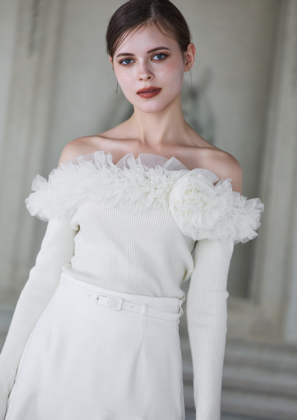 Riu フラワー 大理石 ドレス ワンピース Rちゃん 正規品・美品】Riu 大理石ワンピース flower&marble dress