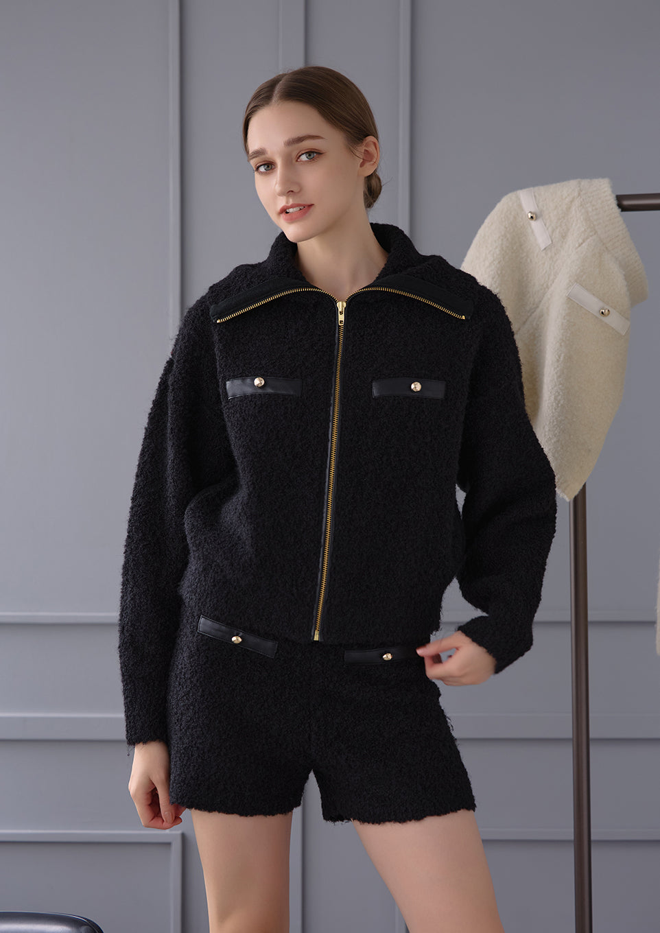 Boucle knit tops×short pants – Riu