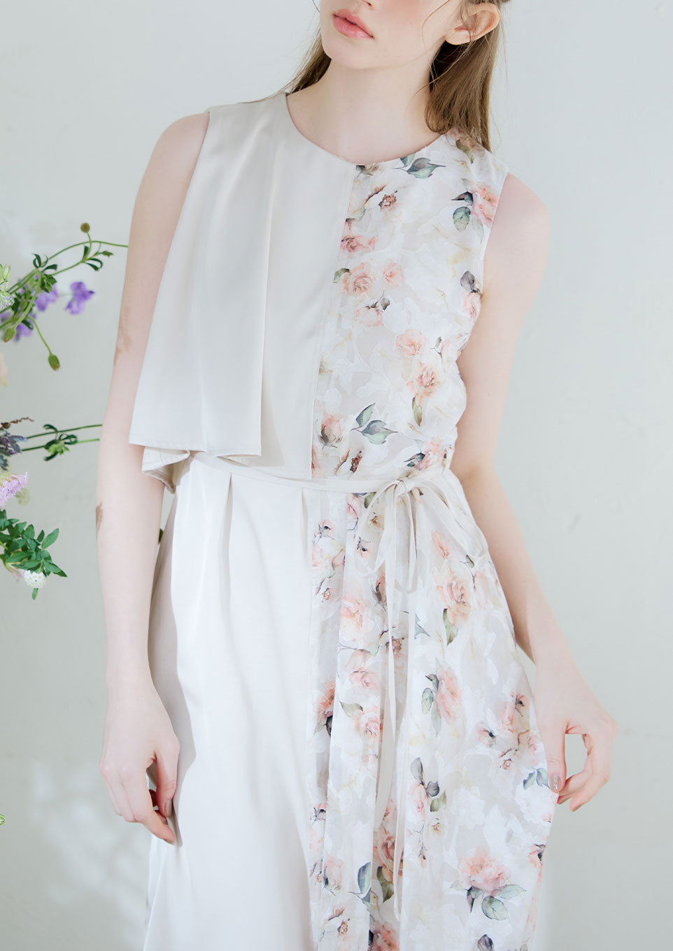Riu Flower&marble dress ワンピース