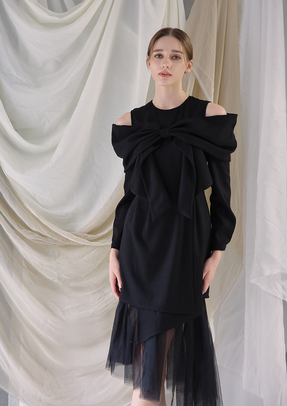 Tulle docking ribbon dress – Riu