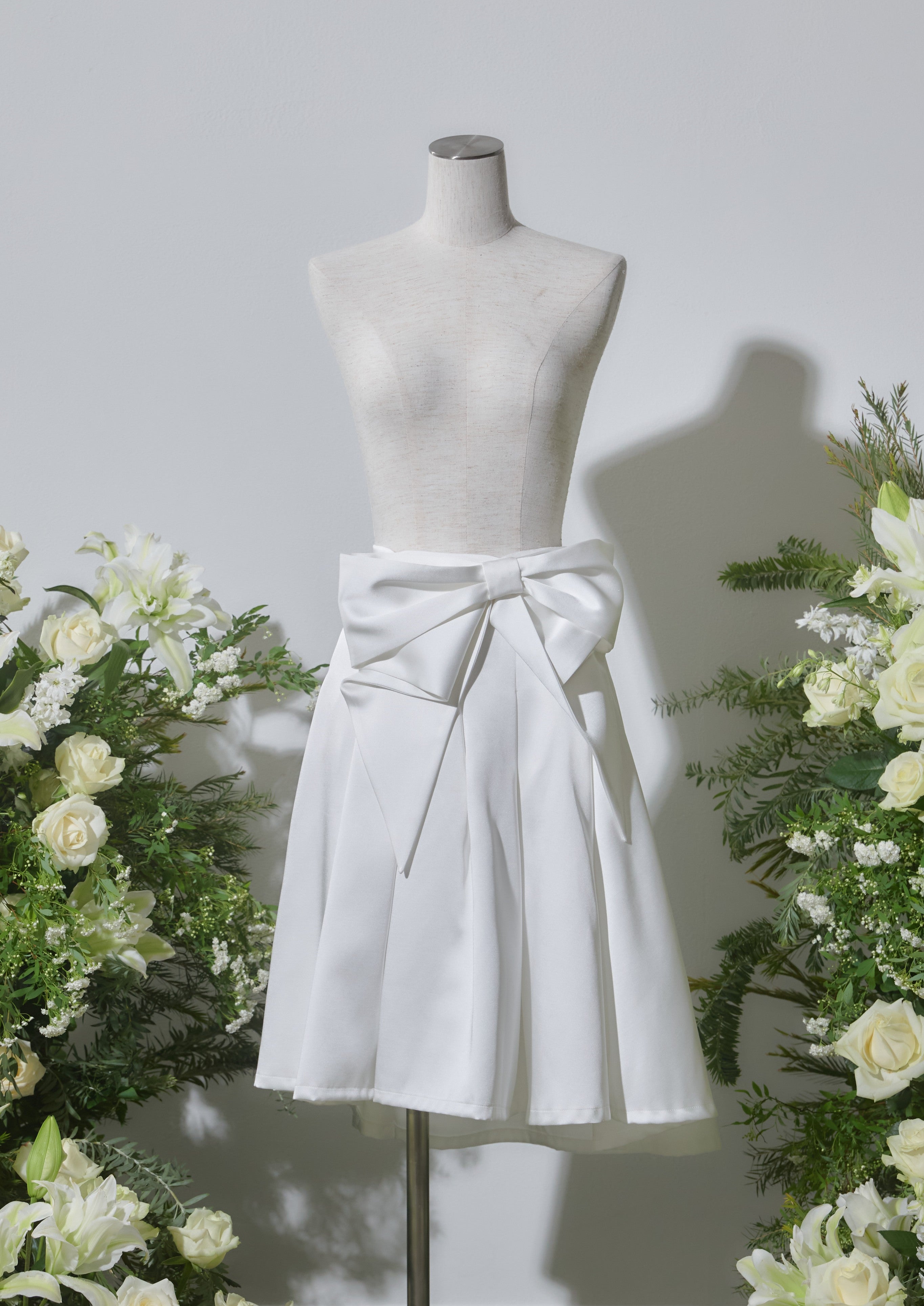 Drape Ribbon Flare Skirt