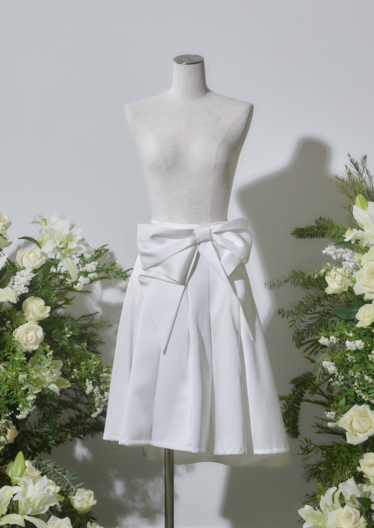 Drape Ribbon Flare Skirt