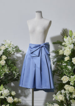 Drape Ribbon Flare Skirt