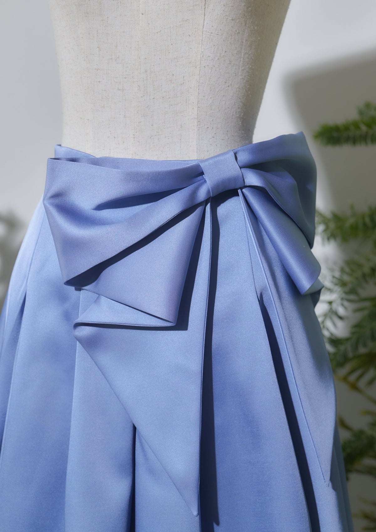 Drape Ribbon Flare Skirt