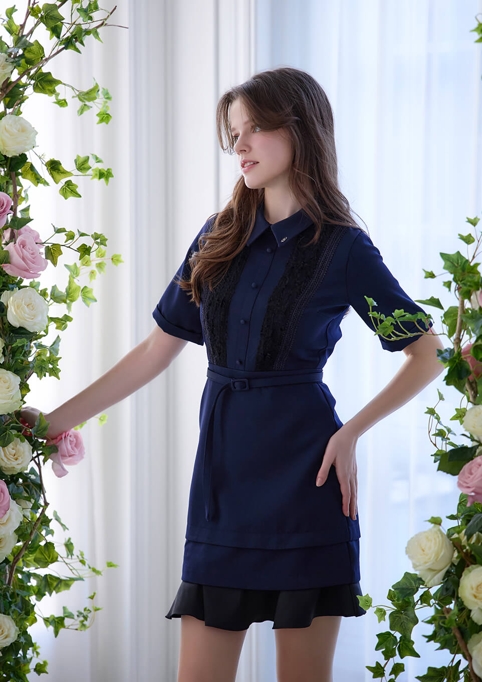 Jacquard detail short dress – Riu