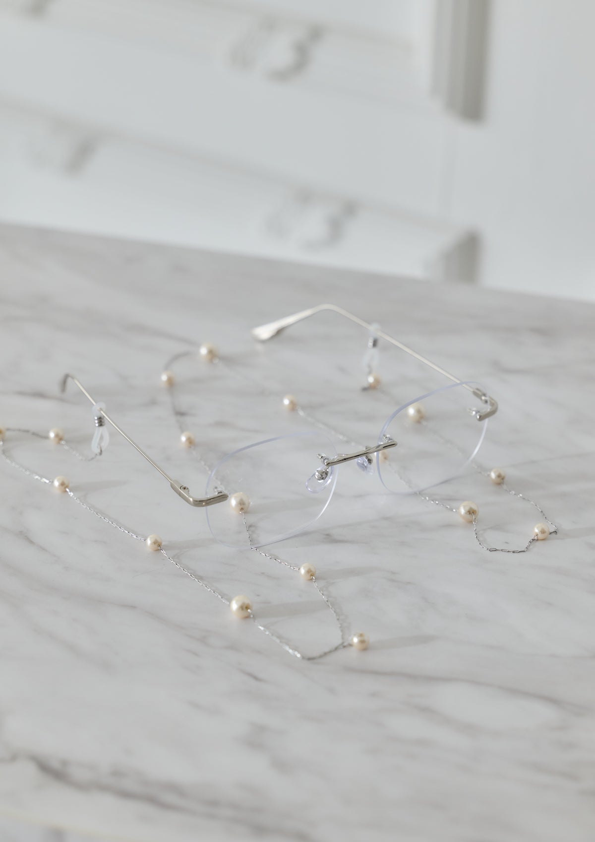 Pearl Chain Rimless Glasses