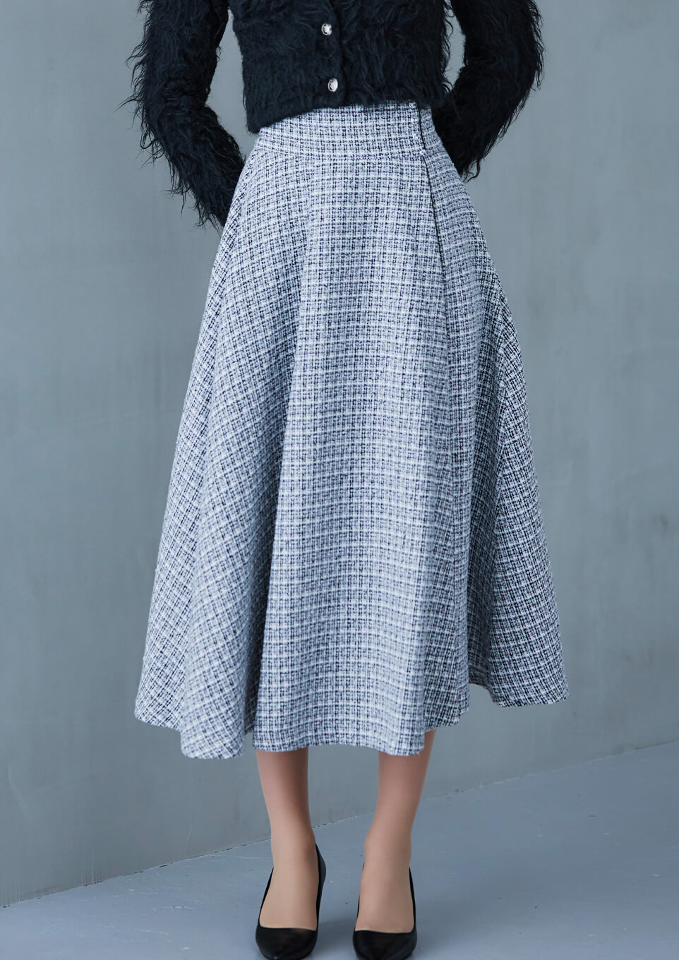 Tweed volume tack skirt – Riu 