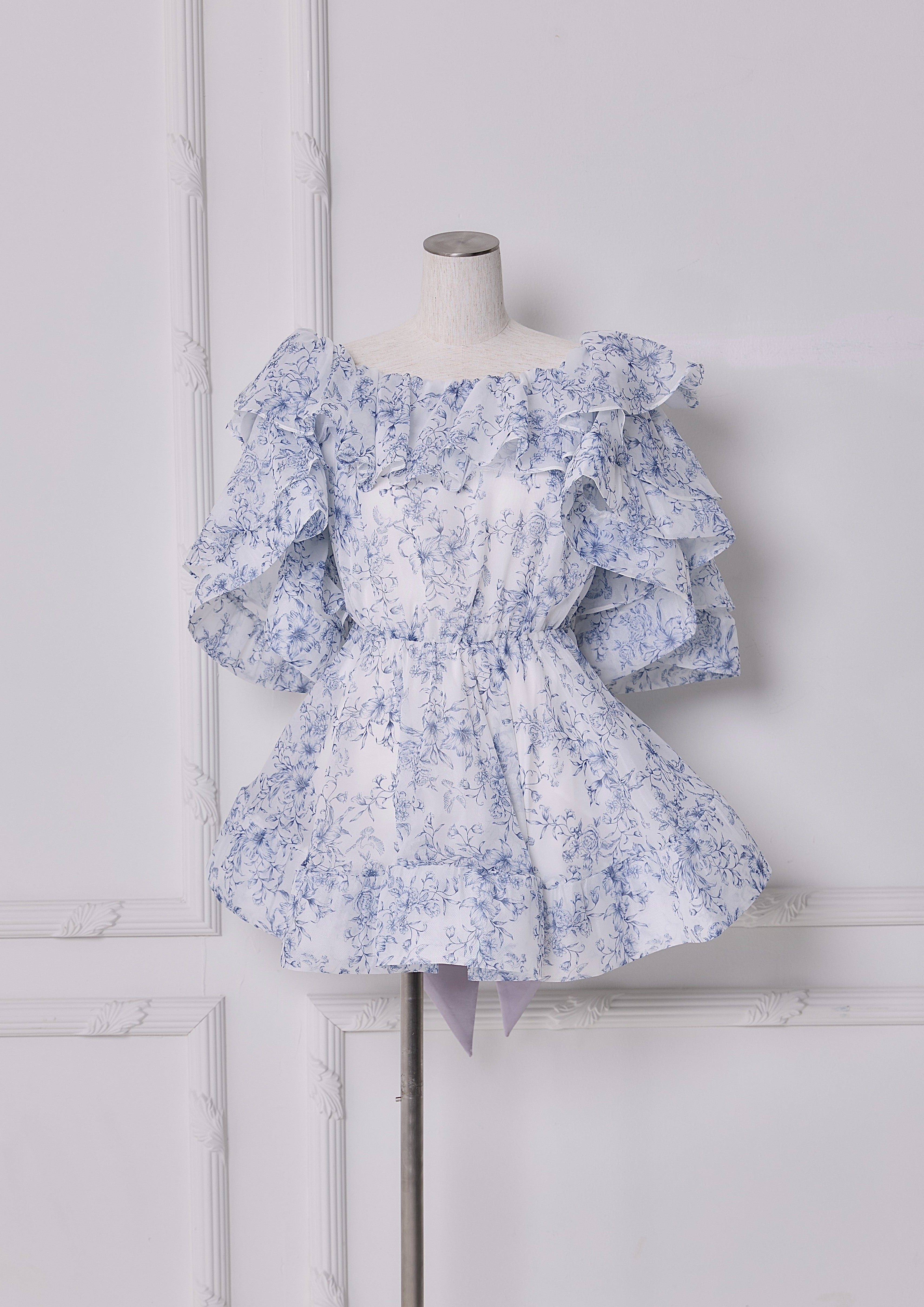 Toile de Jouy Ruffle Tops