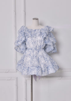 Toile de Jouy Ruffle Tops