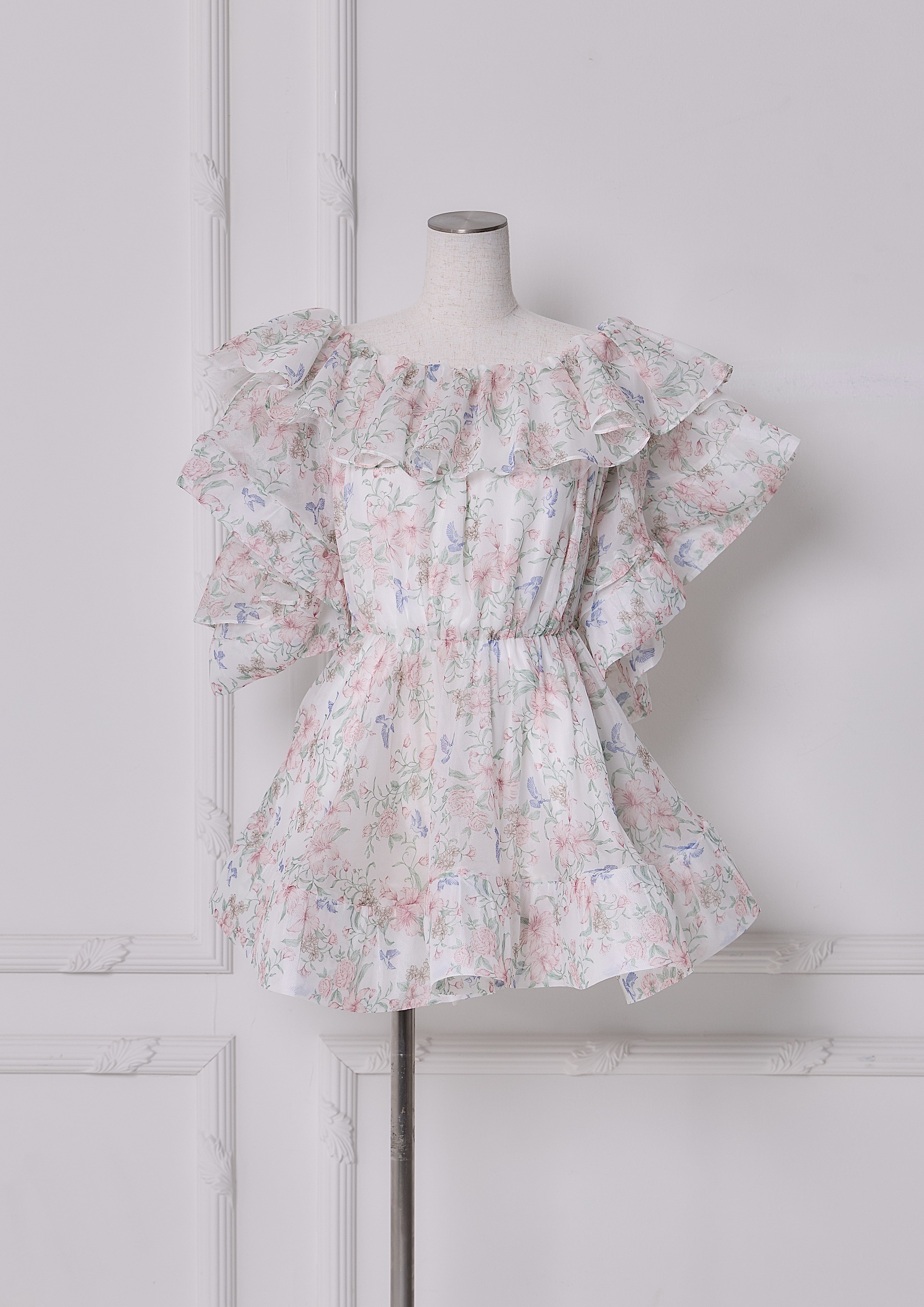 Toile de Jouy Ruffle Tops