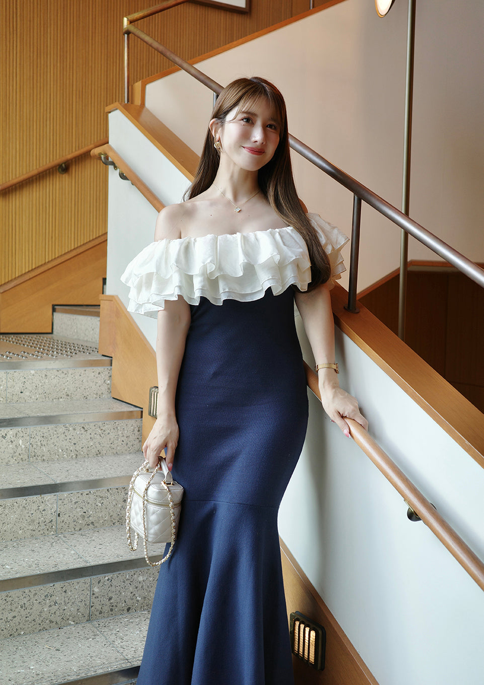 Twist ribbon Toile de Jouy dress – Riu