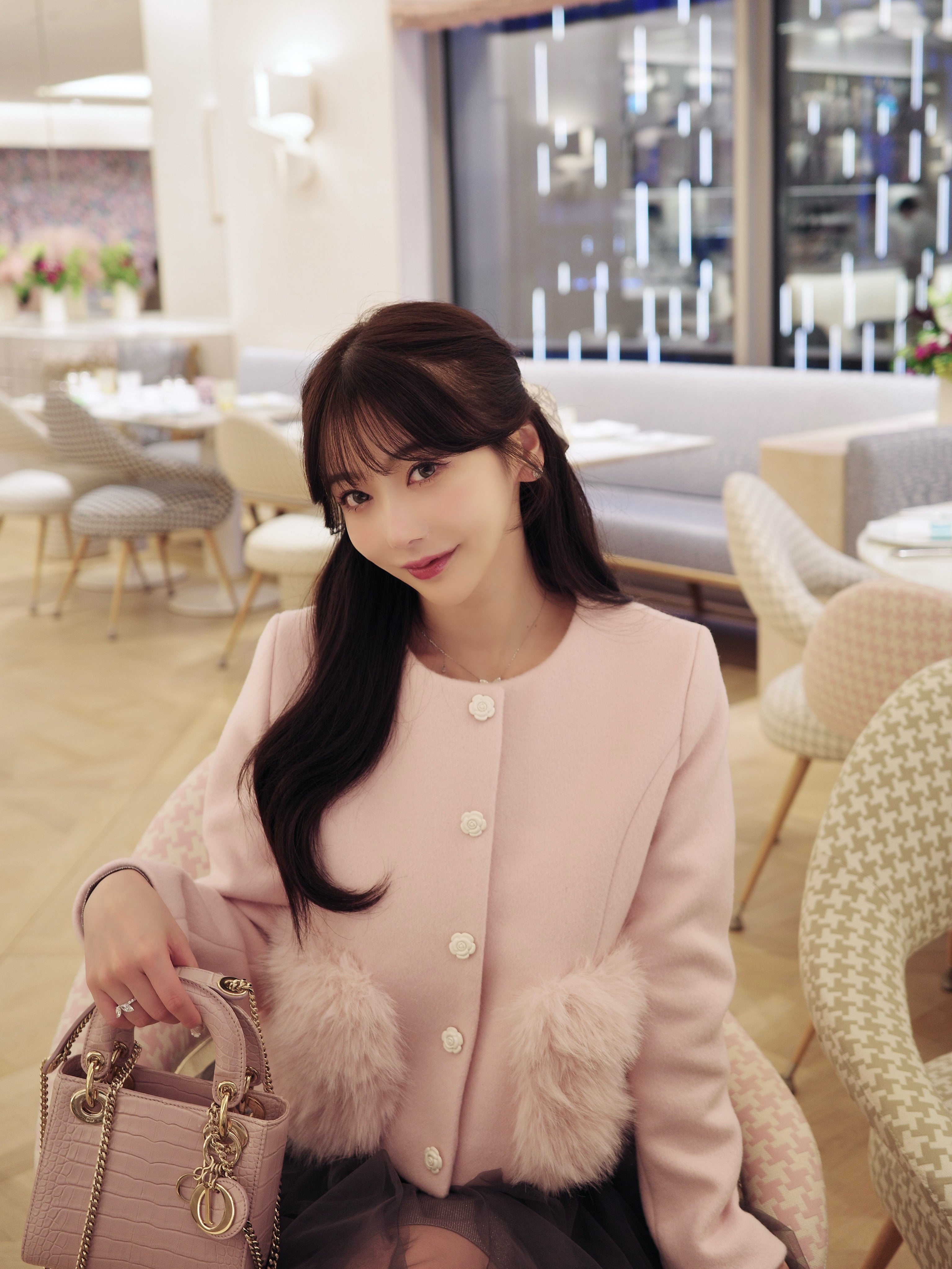 Riu Rose no collar jacket ピンク Rose no collar jacket – Riu