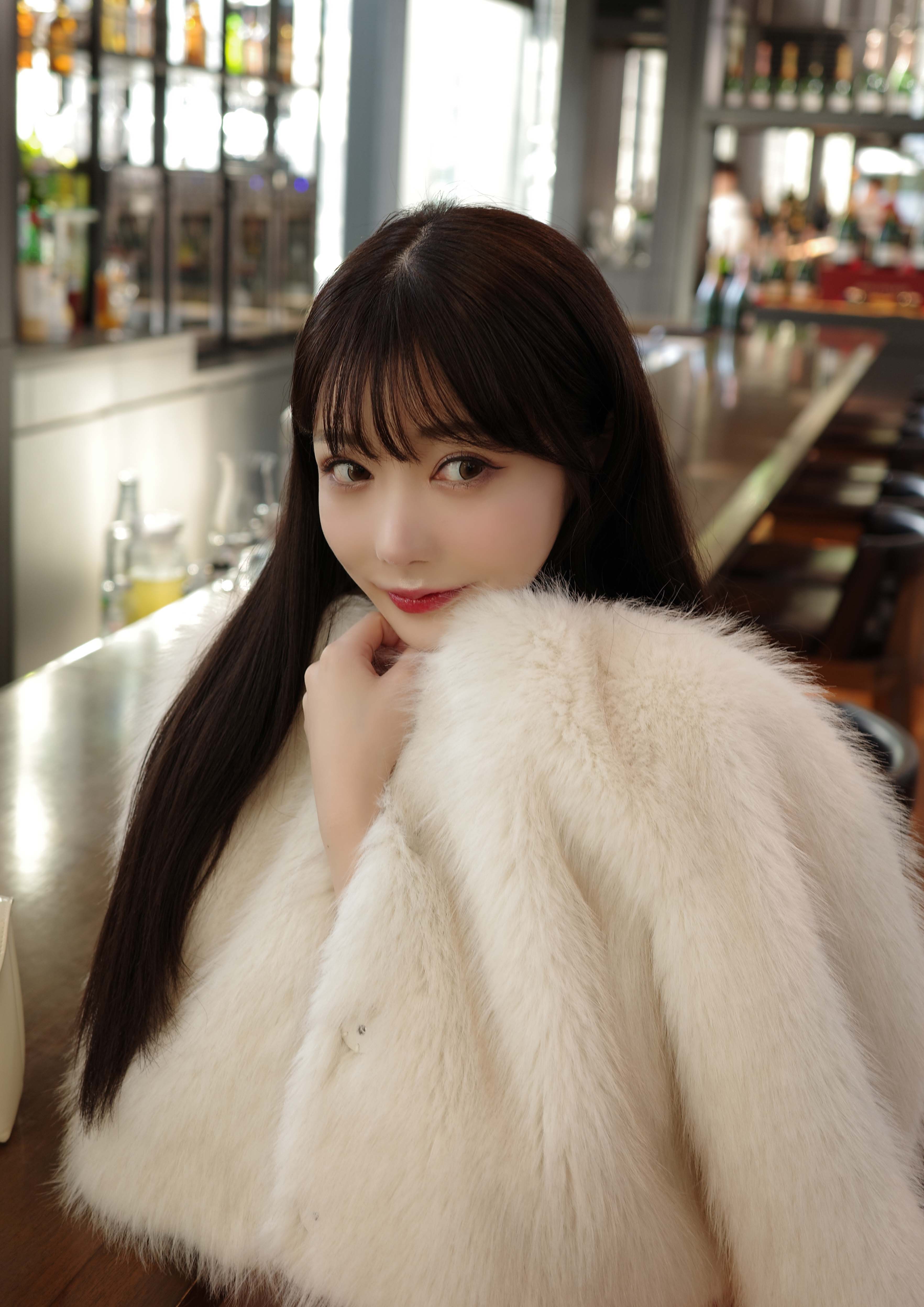 riu fur short coat ファーショートコート　ホワイト Fur short coat – Riu