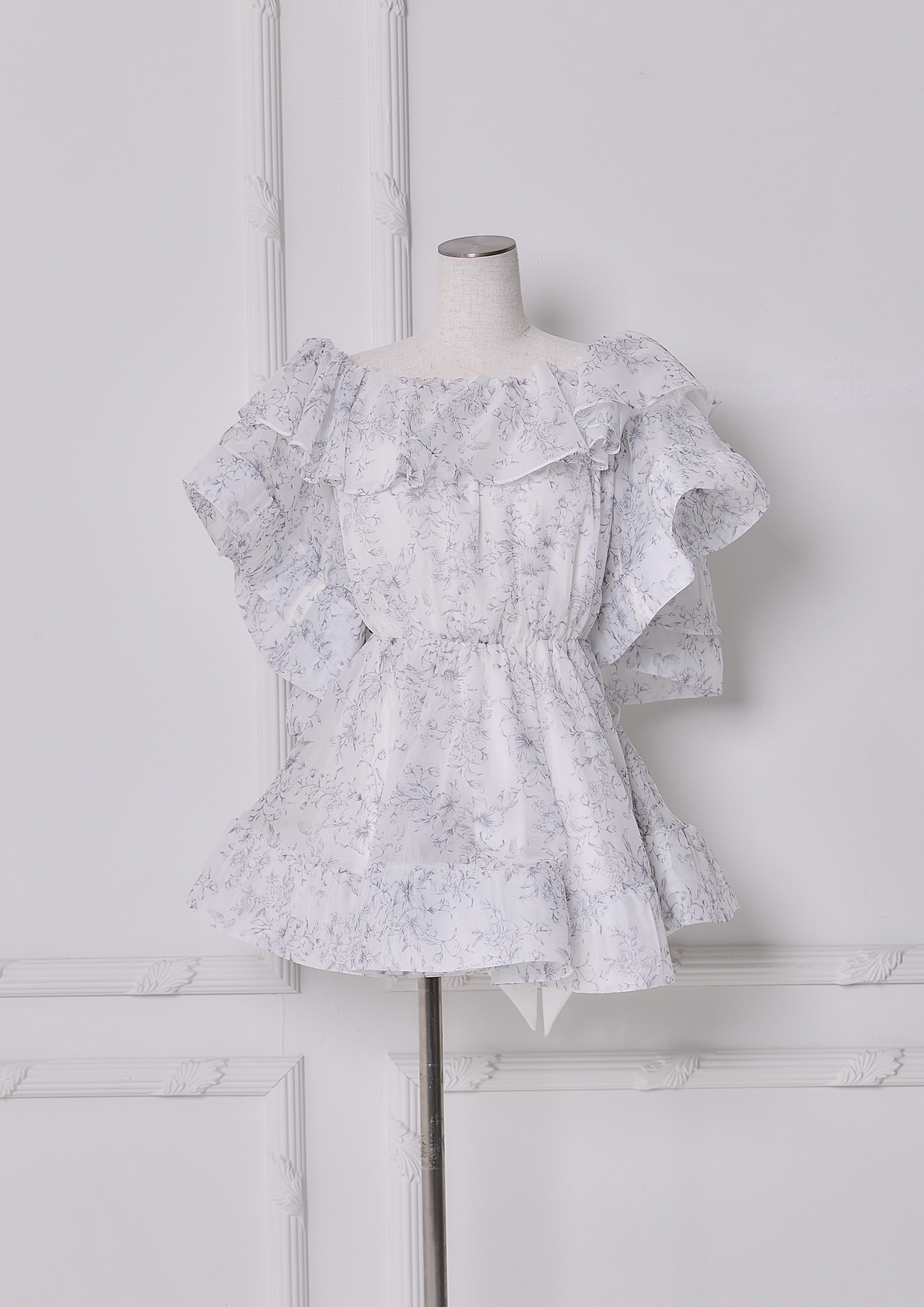 Toile de Jouy Ruffle Tops