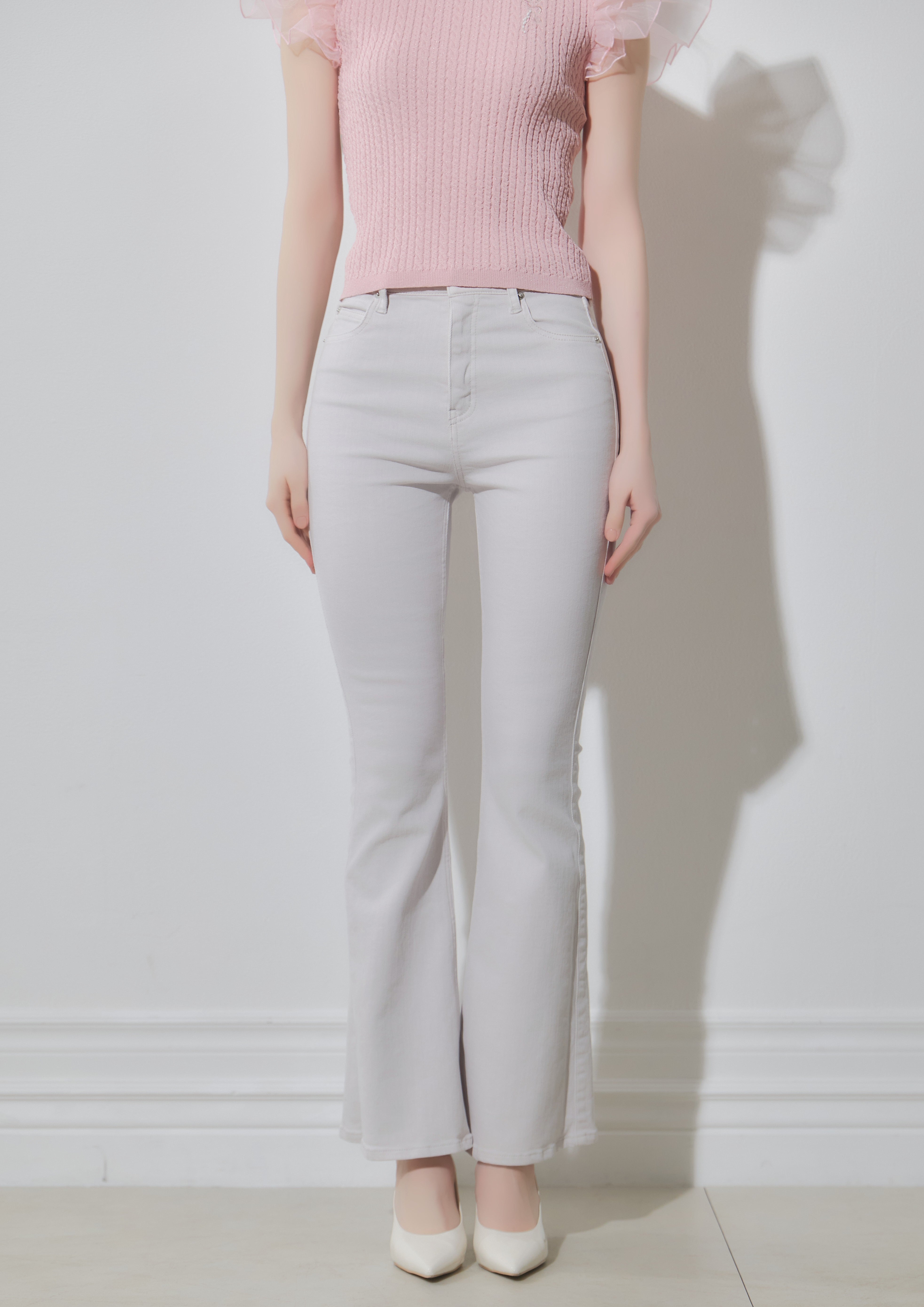 Stretch flare denim pants