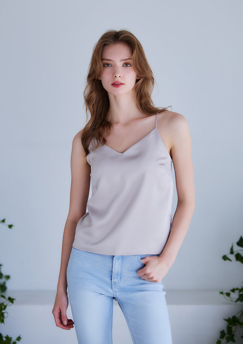 Satin cup in camisole