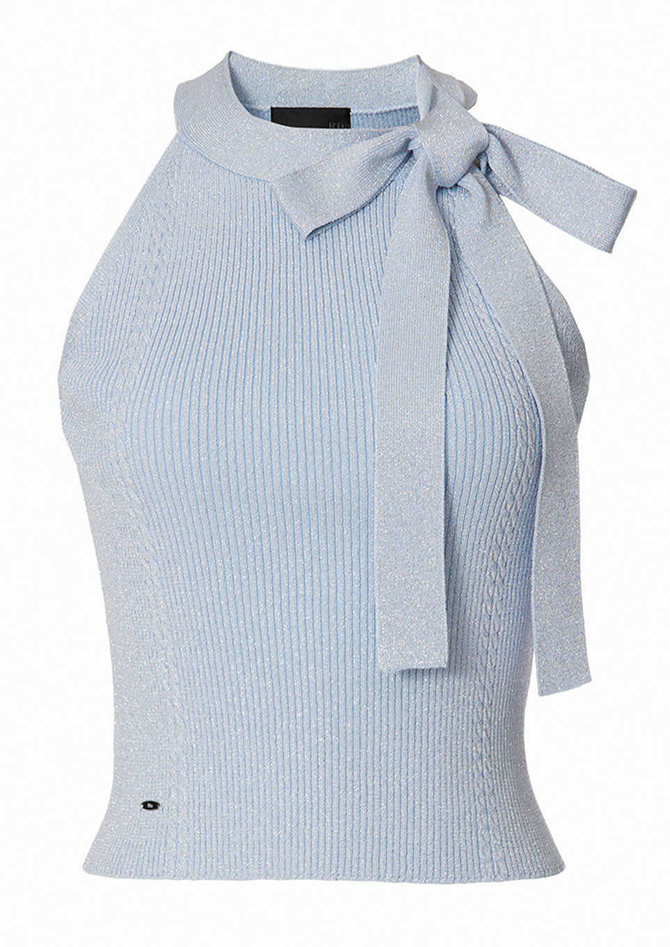 トップス Riu Halter neck ribbon knit Riu】Halter neck ribbon knitブルー