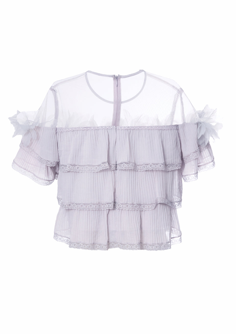 Sheer pleats flower tops – Riu