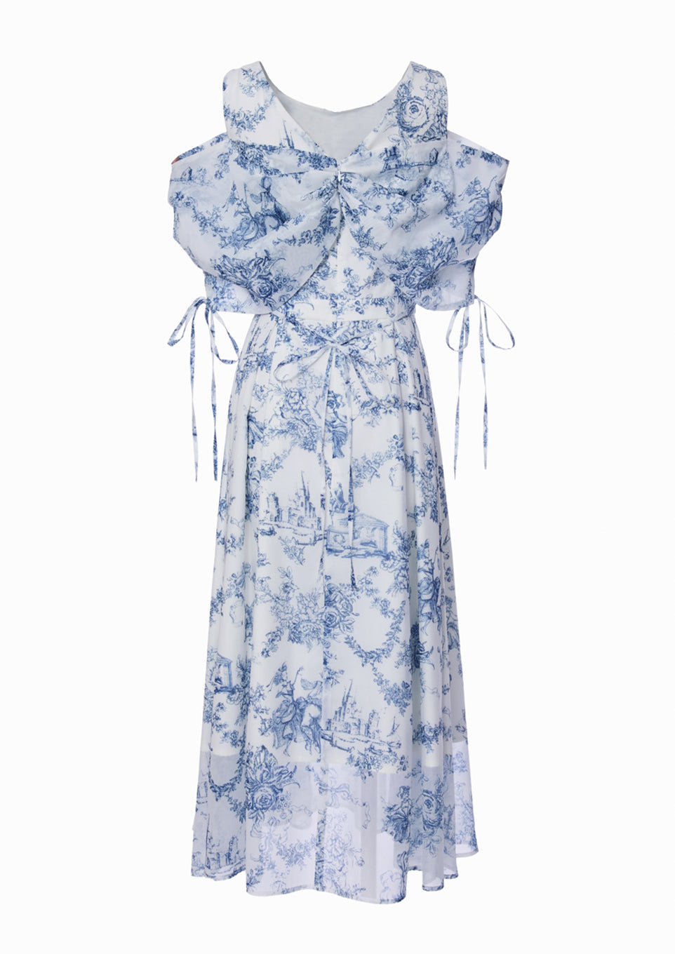 Twist ribbon Toile de Jouy dress – Riu