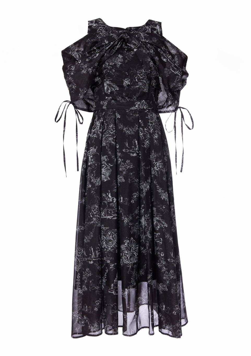 Twist ribbon Toile de Jouy dress – Riu