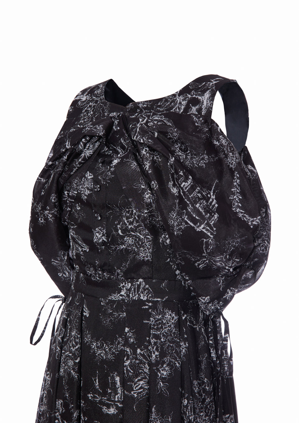 Twist ribbon Toile de Jouy dress – Riu
