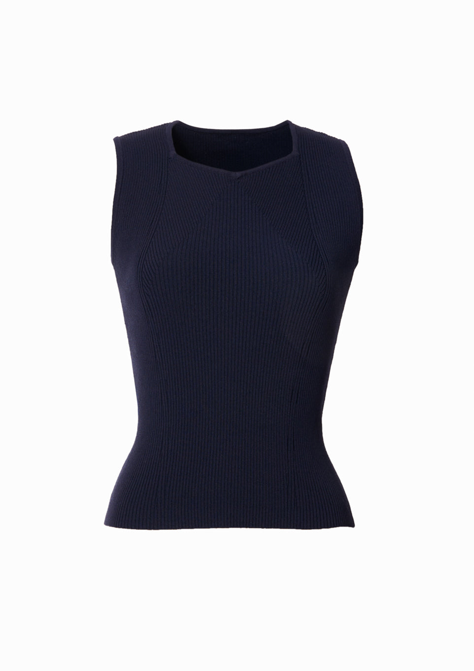 Heart neck rib knit tops – Riu