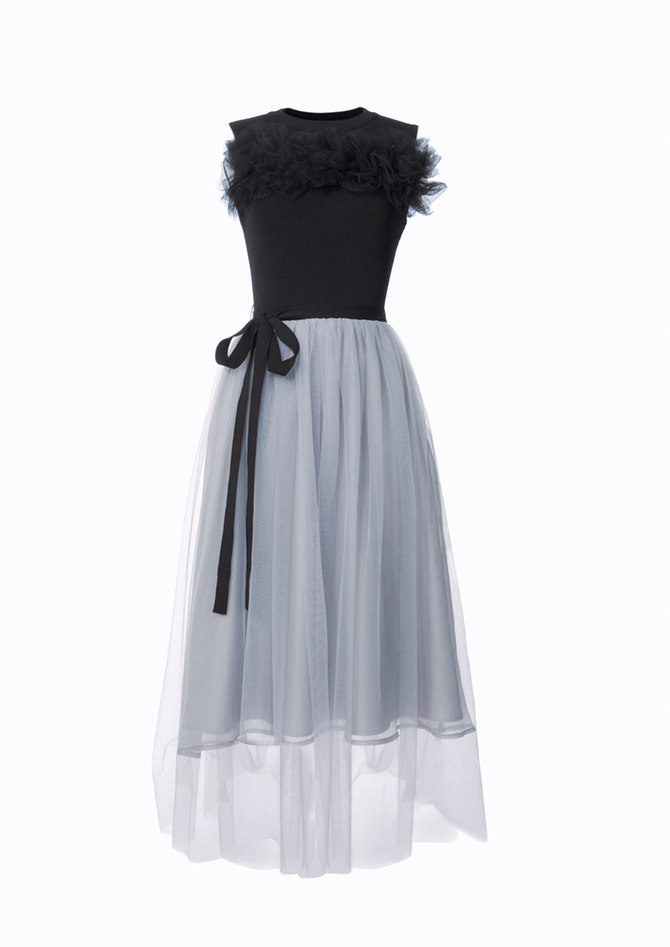 Tulle raffle docking knit dress – Riu