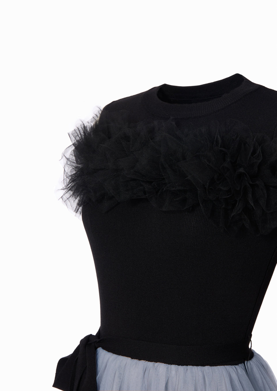 ワンピース Riu Tulle raffle docking knit dress Tulle raffle docking knit dress – Riu