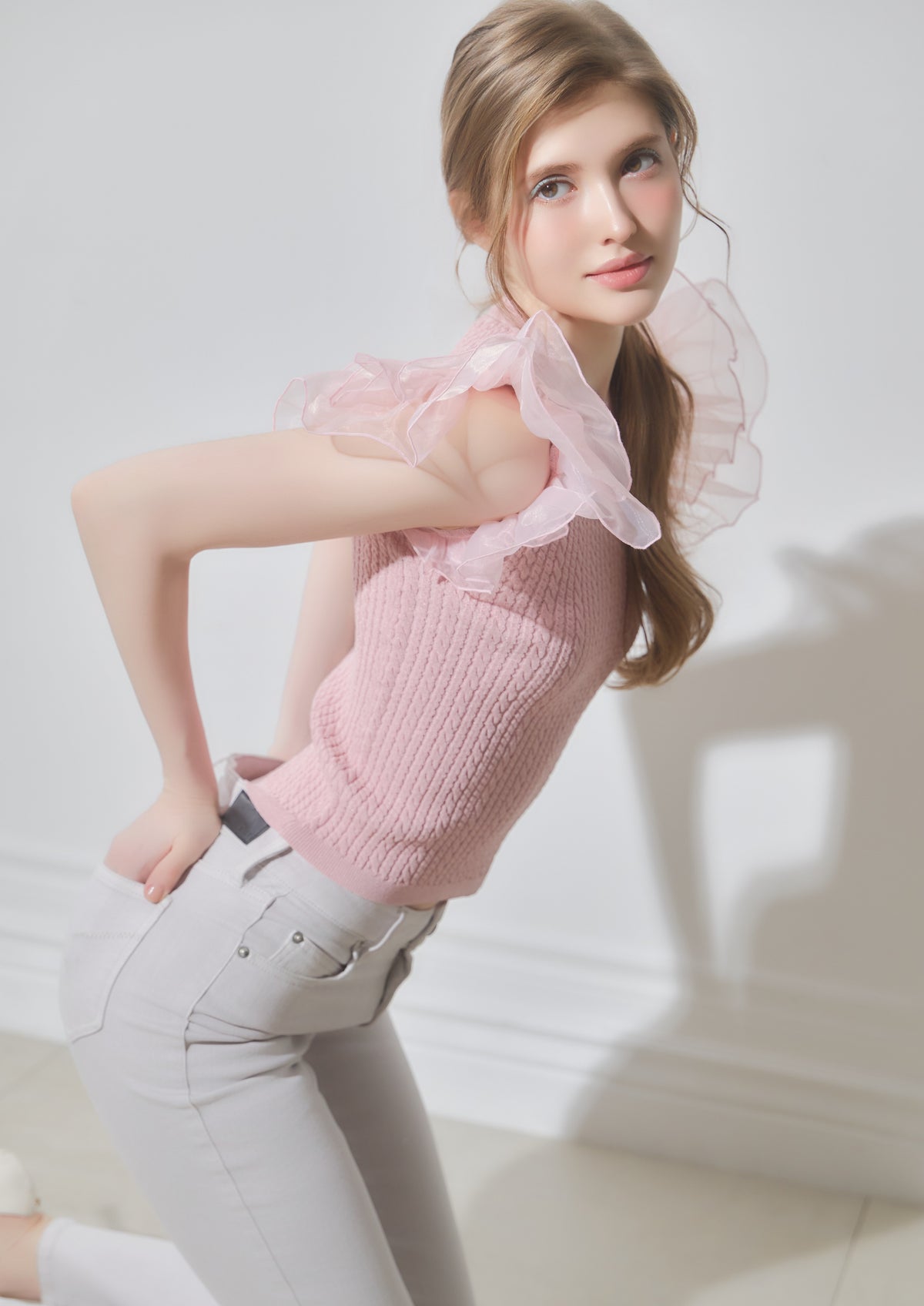 Flutter Sleeve Knit Tops