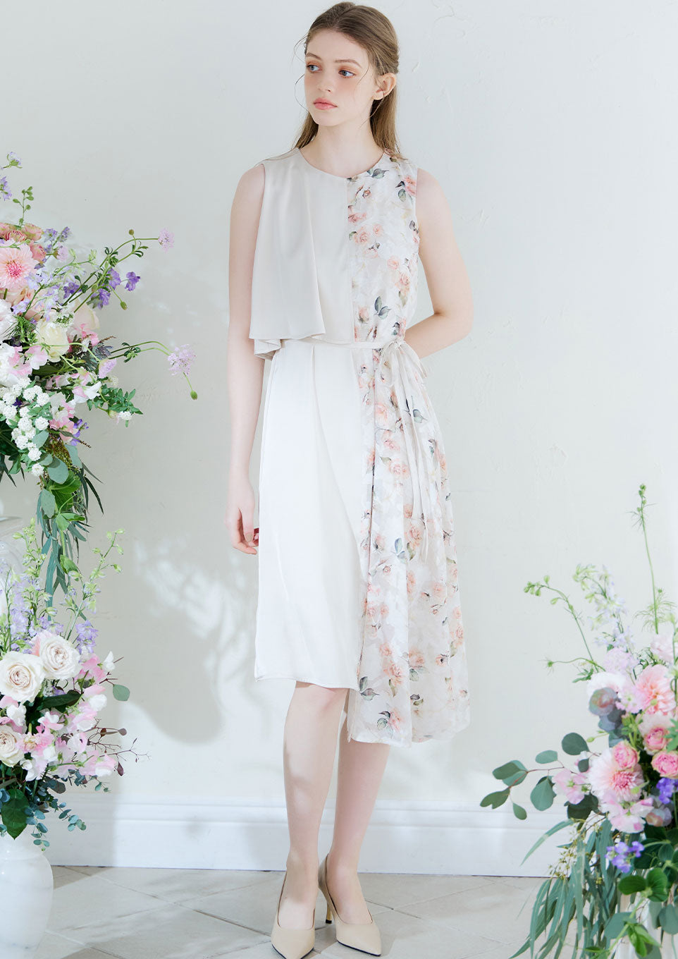 ワンピース Riu flower&marble dress riu Flower&marble dress