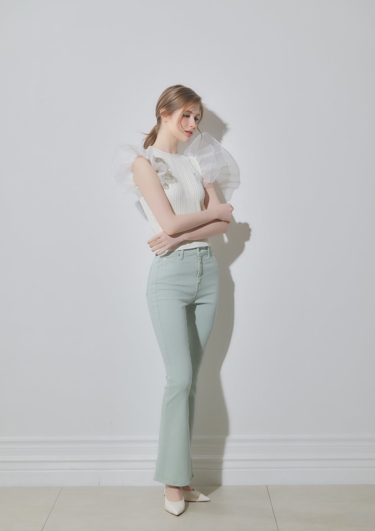 Stretch Flare Denim Pants