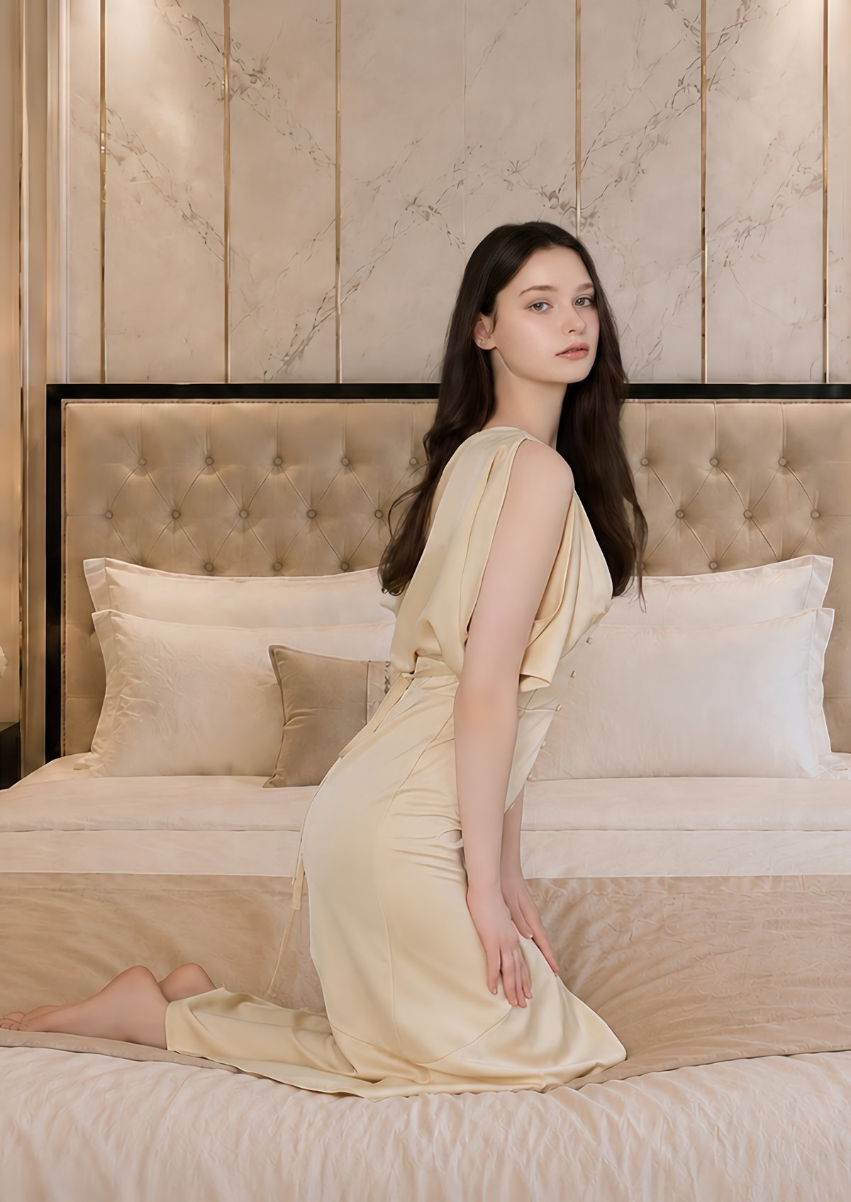 Drape Satin Dress