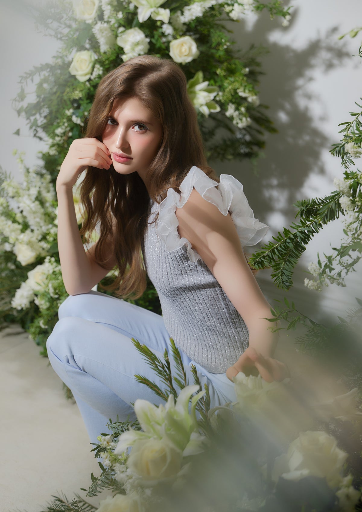 Flutter Sleeve Knit Tops