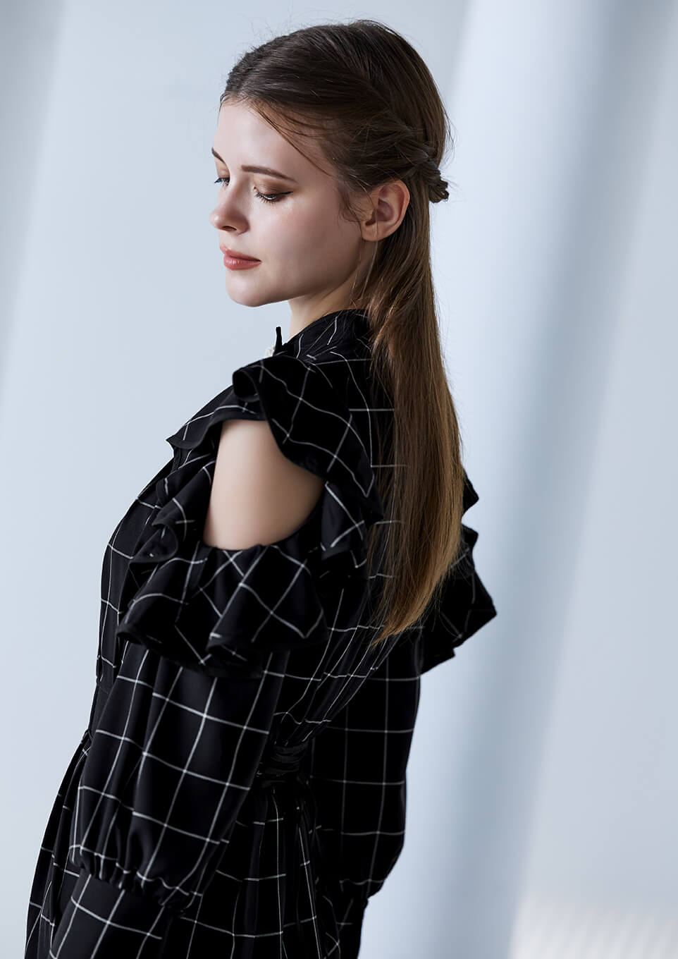 Stripe asymmetry hem dress　Riu　Rちゃん Stripe asymmetry hem dress – Riu