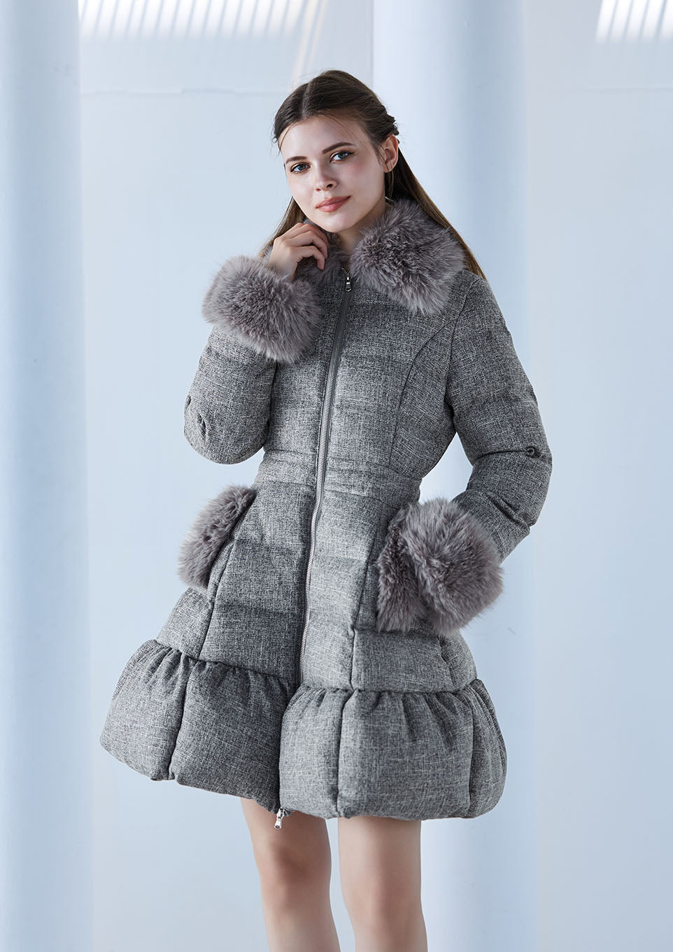 RIELLE RICHE リエルリシェ ボリュームダウン グレー ボリュームダウン