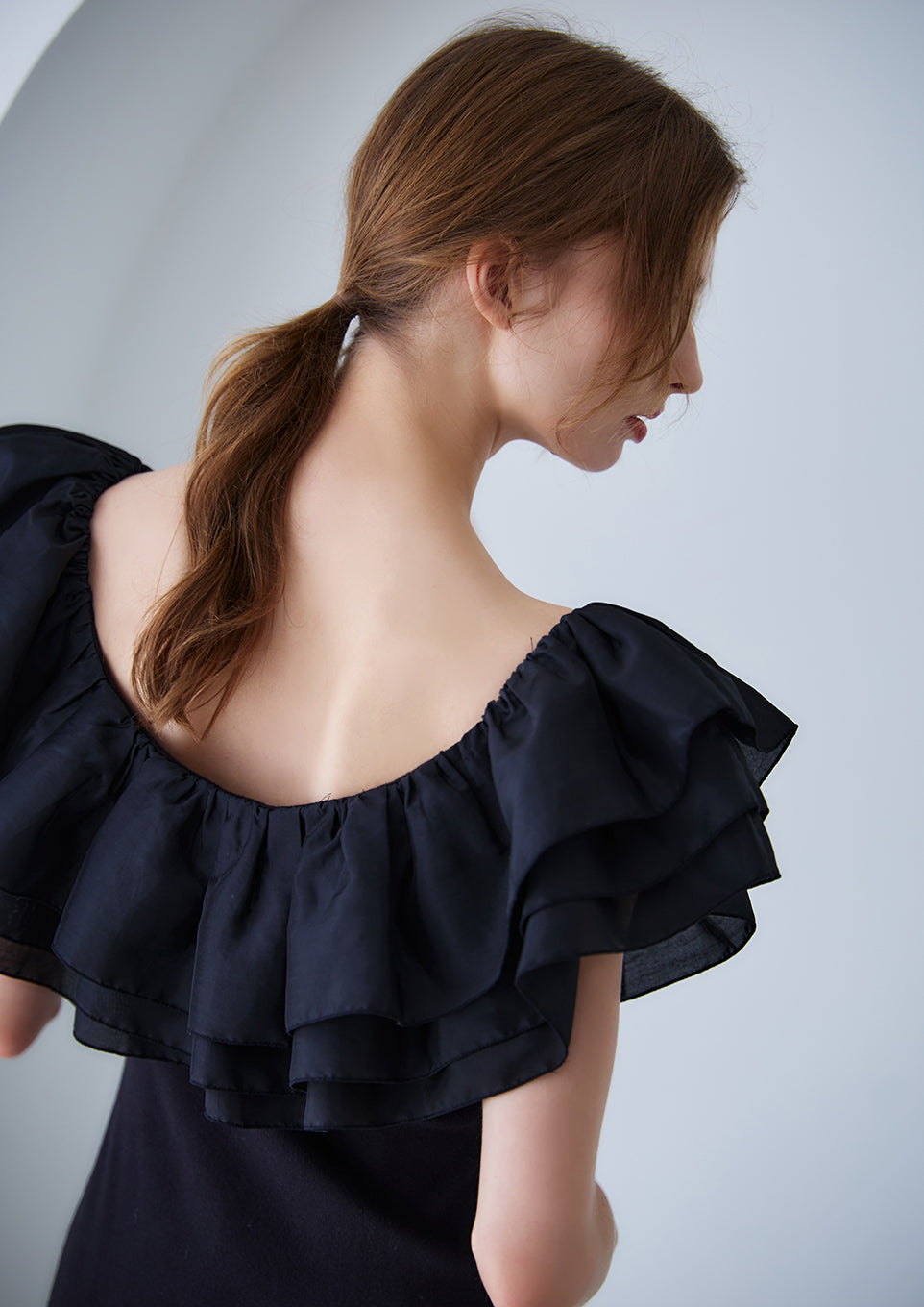 【Riu】Tiered off shoulder knit dress Tiered off shoulder knit dress – Riu