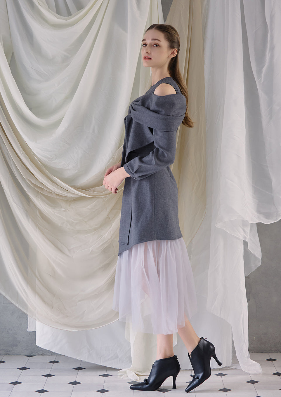 Tulle docking ribbon dress – Riu