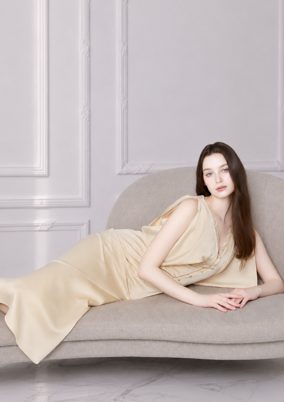 Drape Satin Dress
