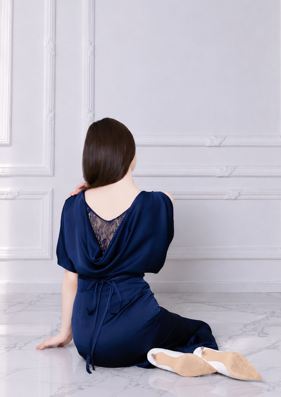 Drape Satin Dress